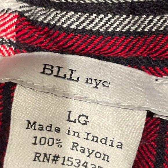 Plaid Button Down Dress by BLL nyc, Size Large - Picture 8 of 10